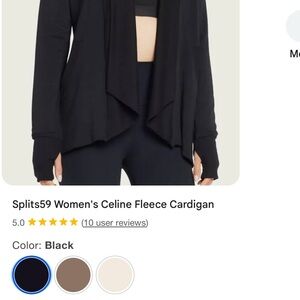 Splits59 Women's Black Celine Fleece Cardigan